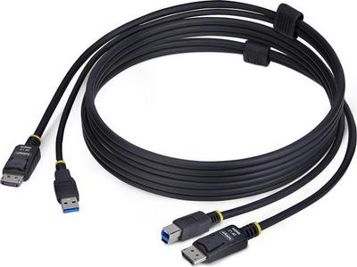 StarTech.com 6ft (1.8m) DisplayPort and USB 5Gbps KVM Cable - Câble clavier / vidéo / souris (KVM) - DisplayPort, USB type A (M) pour DisplayPort, USB Type B (M) - 1.8 m - support pour 4K60Hz, prise en charge de HDR10 - noir