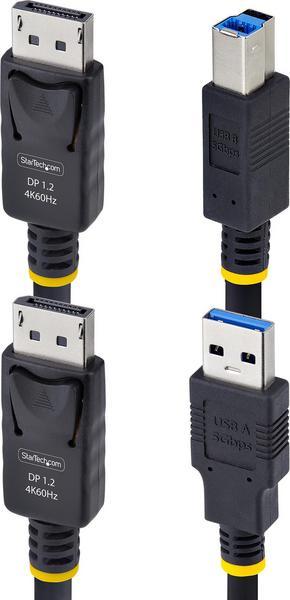 StarTech.com 6ft (1.8m) DisplayPort and USB 5Gbps KVM Cable - Câble clavier / vidéo / souris (KVM) - DisplayPort, USB type A (M) pour DisplayPort, USB Type B (M) - 1.8 m - support pour 4K60Hz, prise en charge de HDR10 - noir