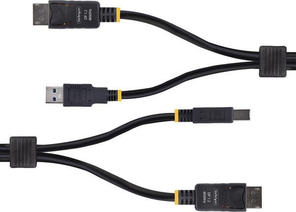 StarTech.com 6ft (1.8m) DisplayPort and USB 5Gbps KVM Cable - Câble clavier / vidéo / souris (KVM) - DisplayPort, USB type A (M) pour DisplayPort, USB Type B (M) - 1.8 m - support pour 4K60Hz, prise en charge de HDR10 - noir