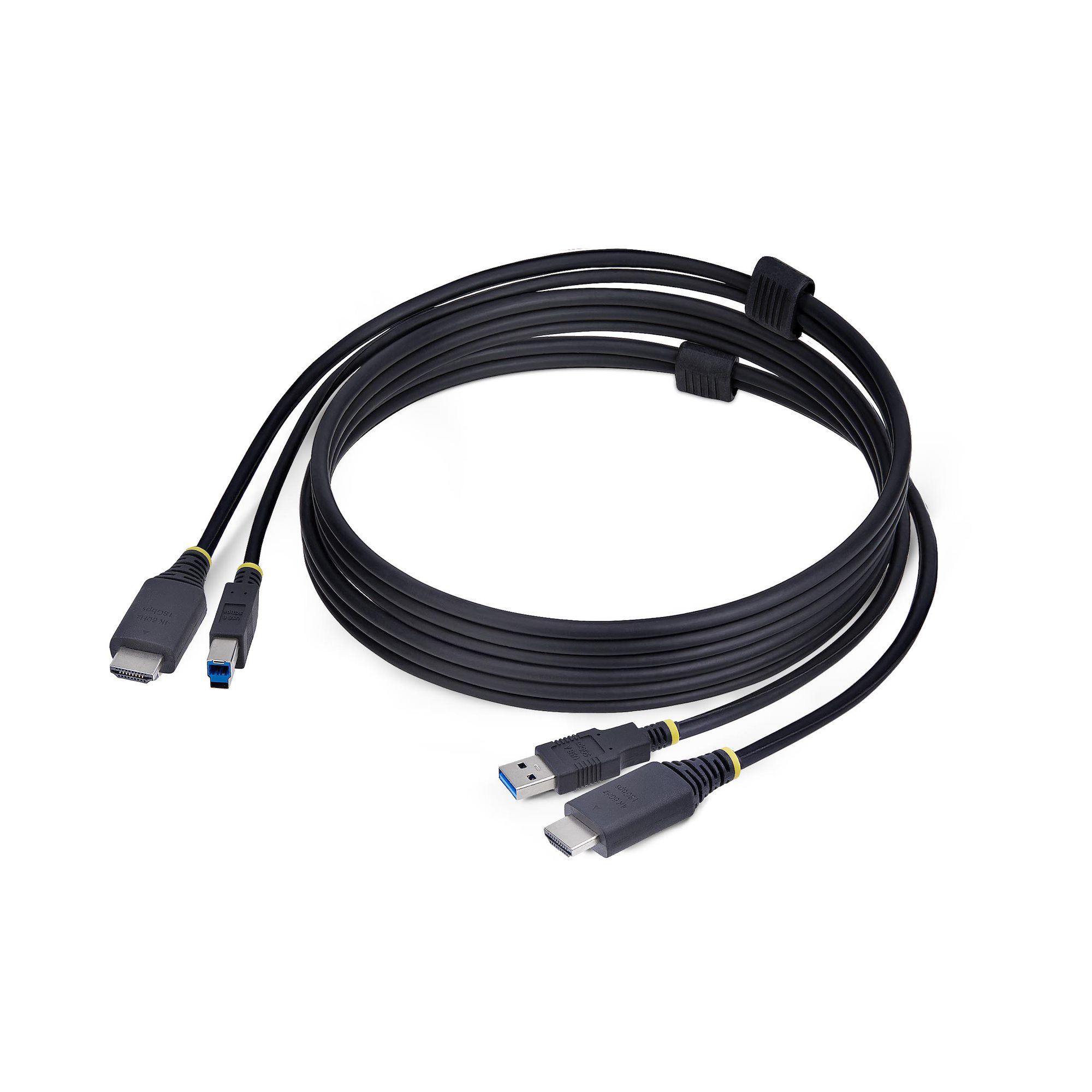 StarTech.com 6ft (1.8m) HDMI and USB 5Gbps KVM Cable - Câble clavier / vidéo / souris (KVM) - HDMI, USB type A (M) pour HDMI, USB Type B (M) - 1.8 m - support pour 4K60Hz, prise en charge de HDR10 - noir