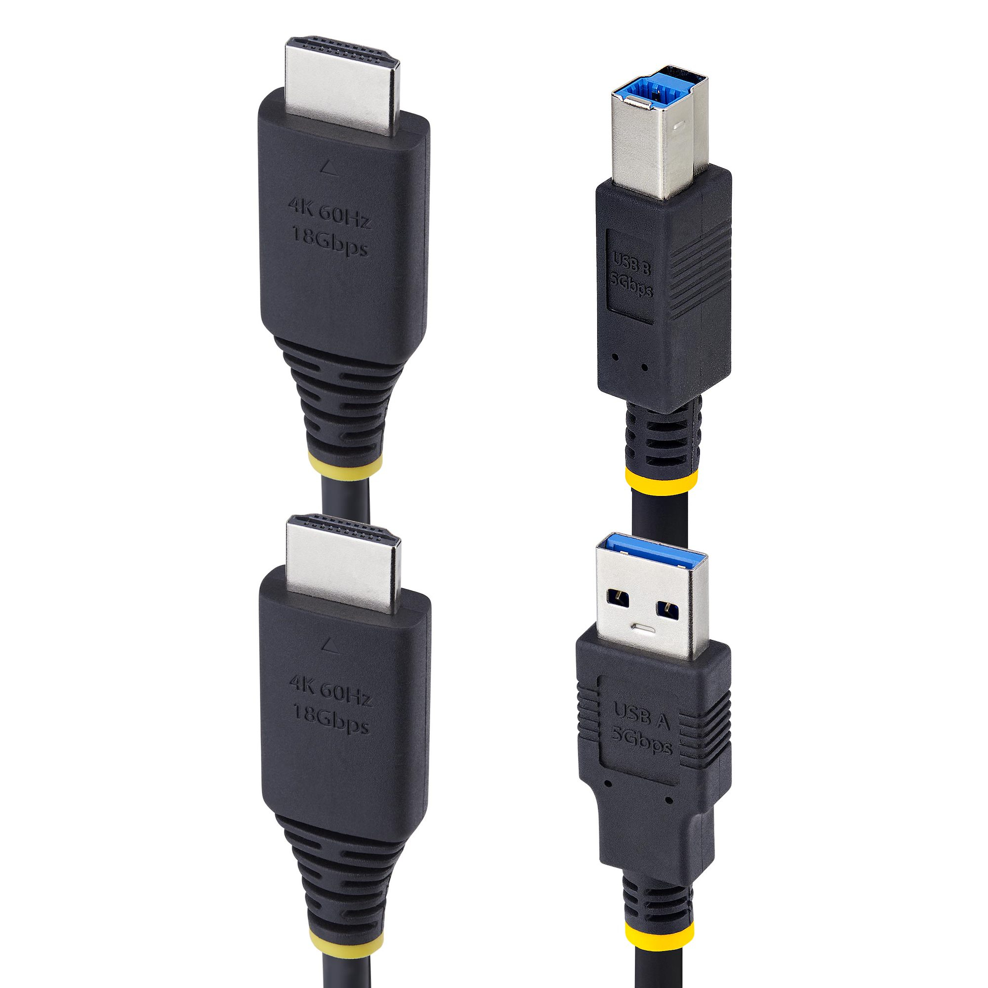StarTech.com 6ft (1.8m) HDMI and USB 5Gbps KVM Cable - Câble clavier / vidéo / souris (KVM) - HDMI, USB type A (M) pour HDMI, USB Type B (M) - 1.8 m - support pour 4K60Hz, prise en charge de HDR10 - noir