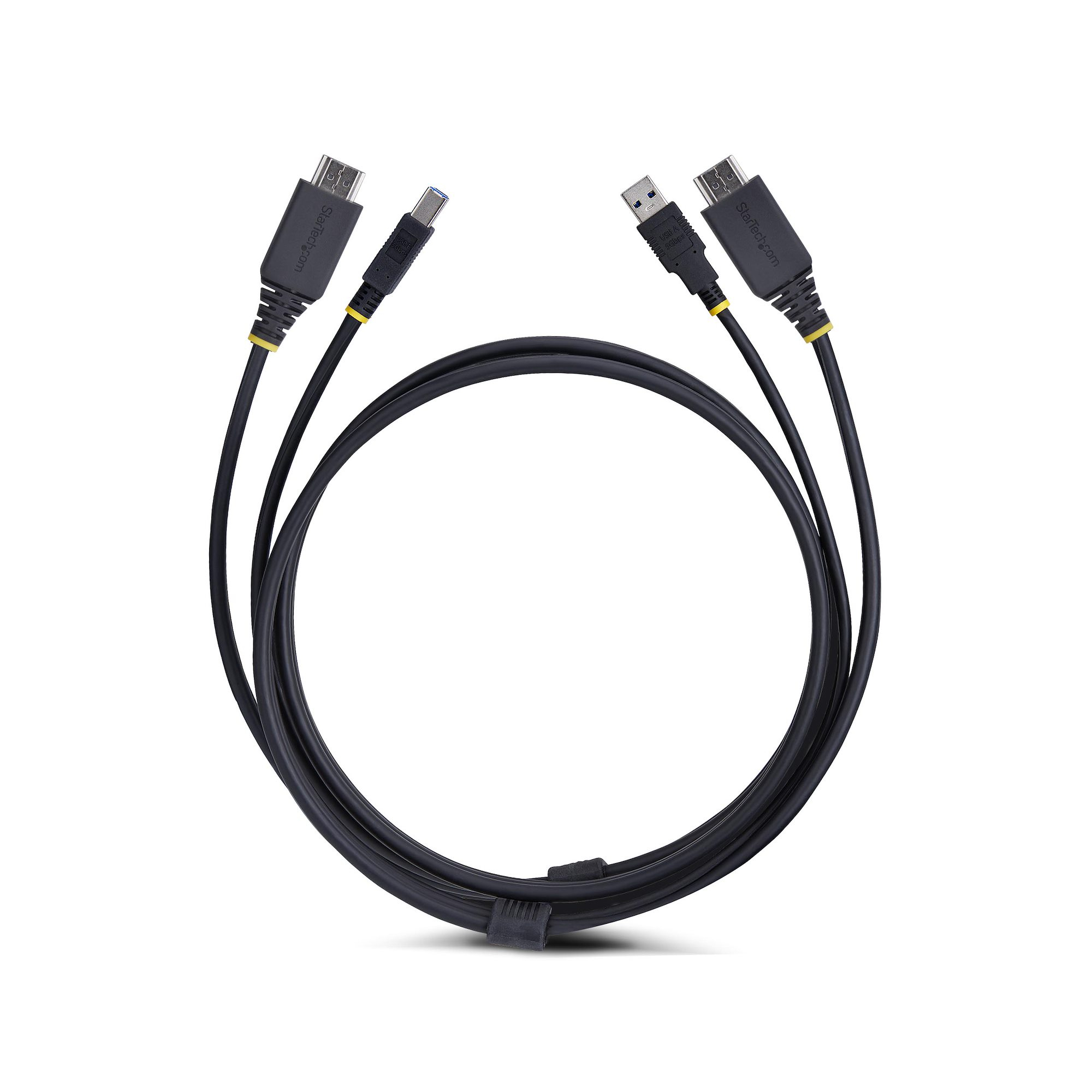StarTech.com 6ft (1.8m) HDMI and USB 5Gbps KVM Cable - Câble clavier / vidéo / souris (KVM) - HDMI, USB type A (M) pour HDMI, USB Type B (M) - 1.8 m - support pour 4K60Hz, prise en charge de HDR10 - noir