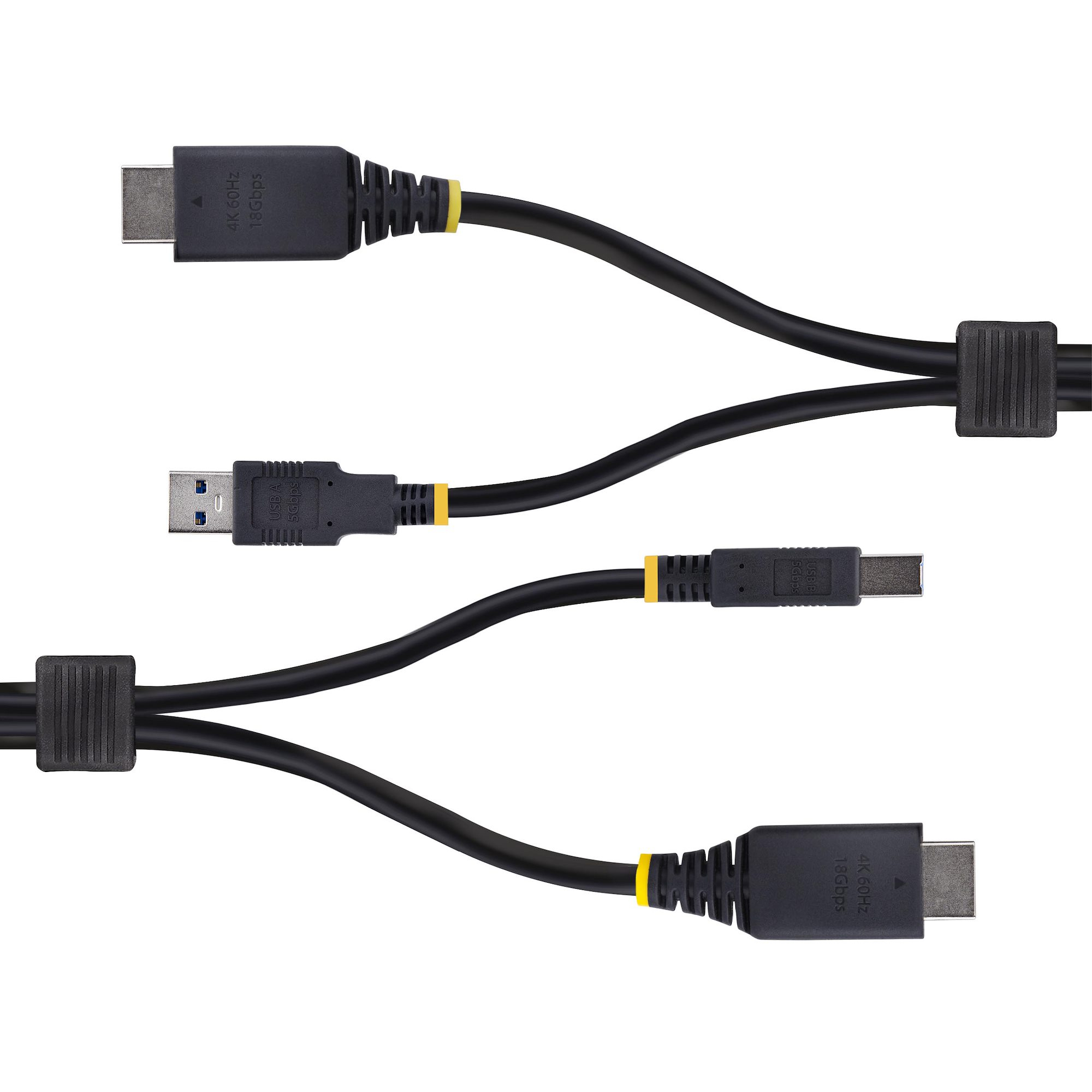 StarTech.com 10ft (3m) HDMI and USB 5Gbps KVM Cable - Câble clavier / vidéo / souris (KVM) - HDMI, USB type A (M) pour HDMI, USB Type B (M) - 3 m - support pour 4K60Hz, prise en charge de HDR10 - noir