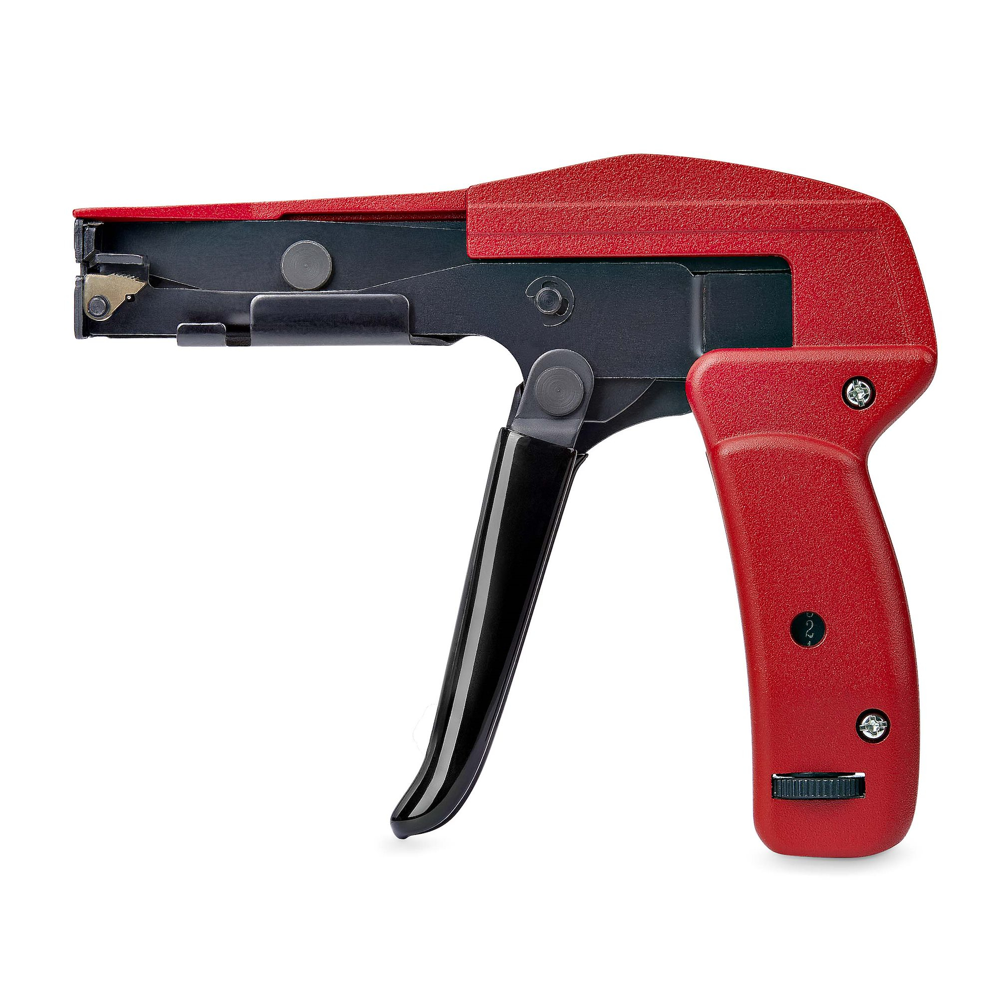 StarTech.com Nylon Cable Tie Gun, Zip Tie Tightener/Install Tool, TAA - Outil d'installation d'attache-câble - noir et rouge - Conformité TAA