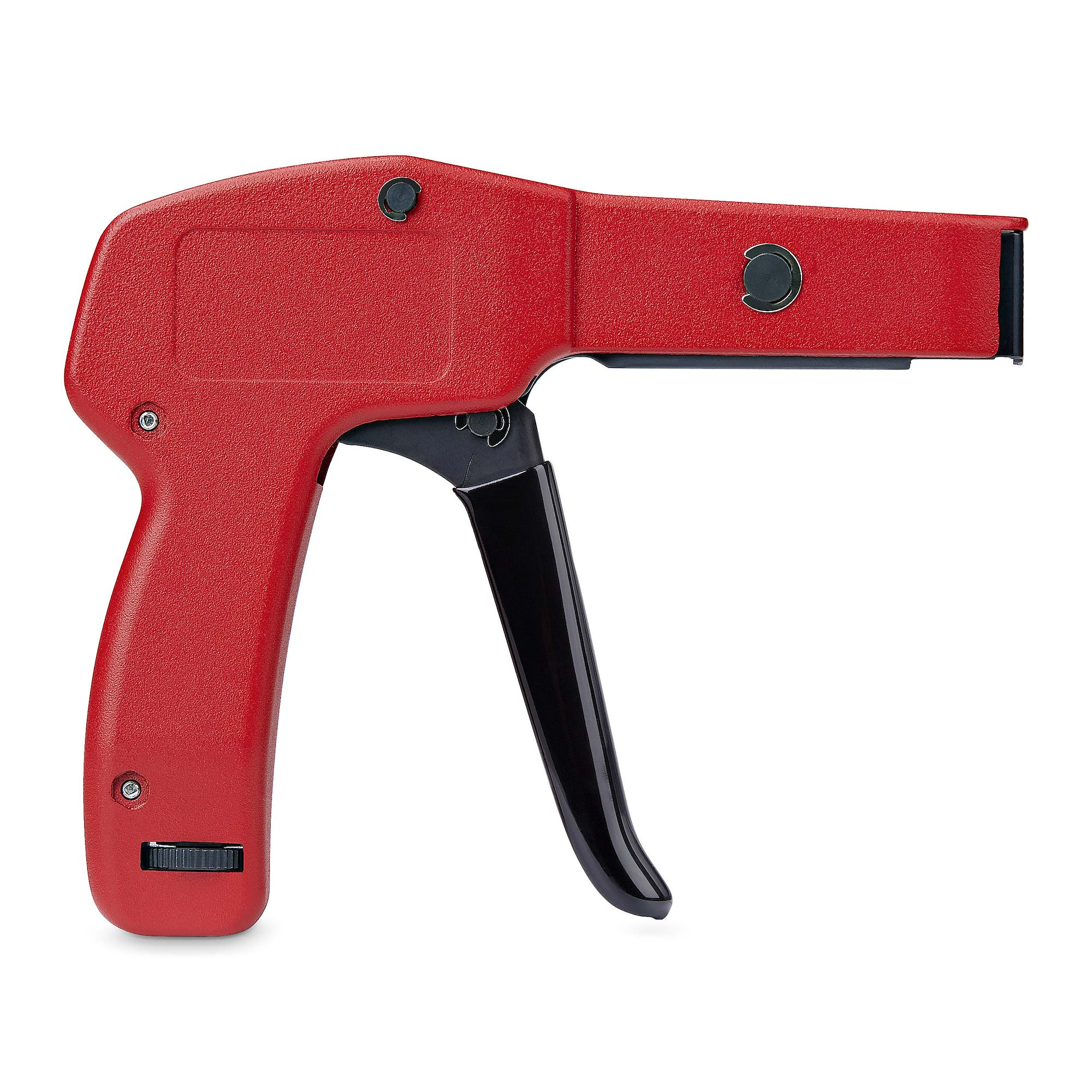 StarTech.com Nylon Cable Tie Gun, Zip Tie Tightener/Install Tool, TAA - Outil d'installation d'attache-câble - noir et rouge - Conformité TAA