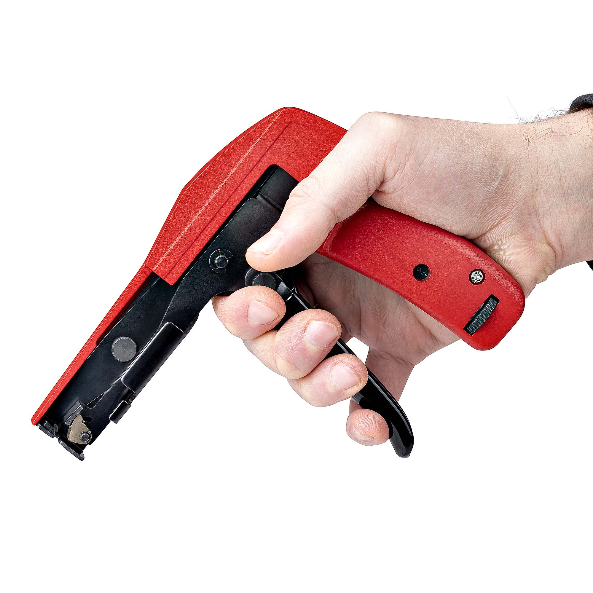 StarTech.com Nylon Cable Tie Gun, Zip Tie Tightener/Install Tool, TAA - Outil d'installation d'attache-câble - noir et rouge - Conformité TAA