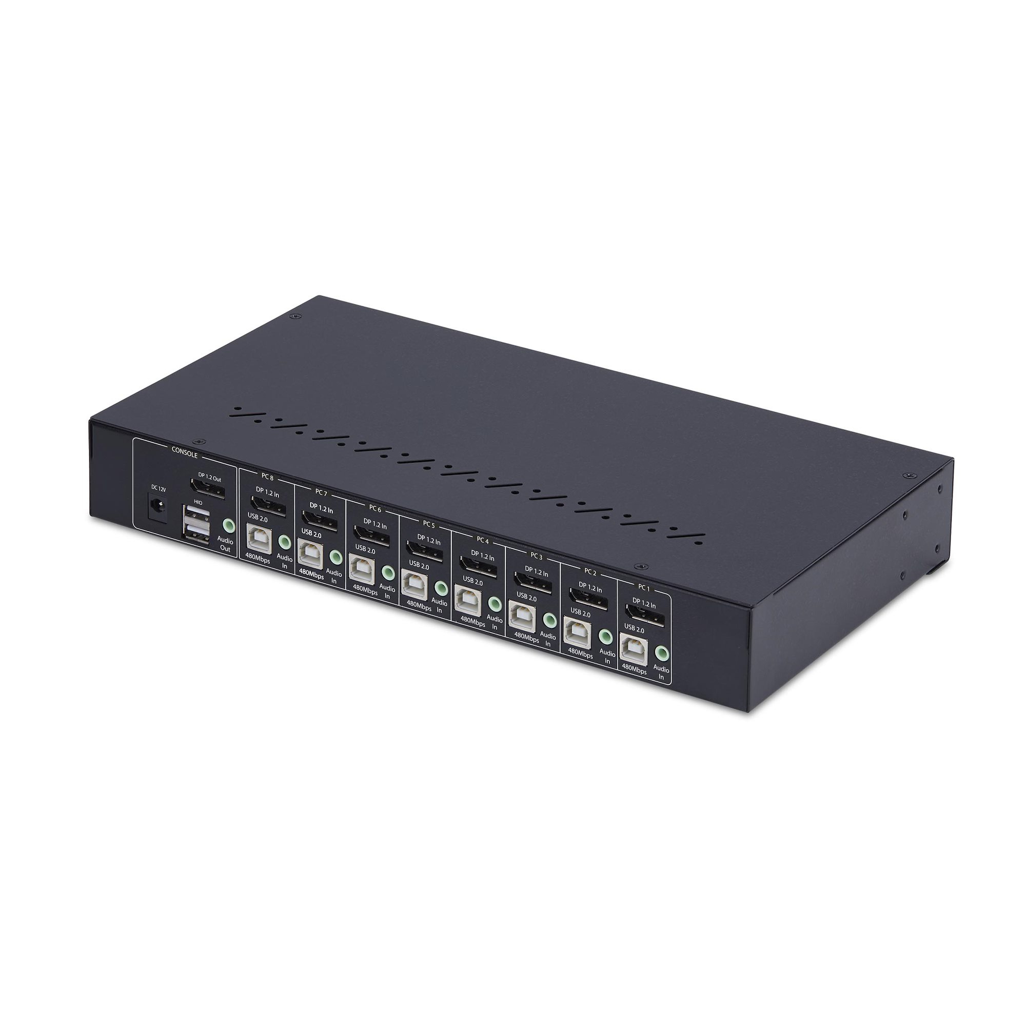 StarTech.com 8-Port DisplayPort KVM Switch w/1U Rack Mount Kit, 4K 60Hz - Commutateur KVM - 8 x KVM port(s) - 1 utilisateur local - de bureau - Conformité TAA