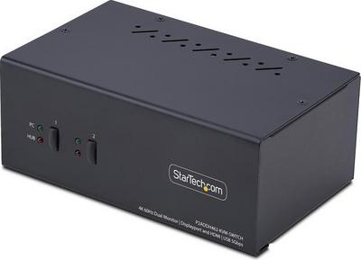 StarTech.com 2-Port Dual-Monitor DisplayPort en HDMI KVM Switch, 4K 60Hz - Commutateur écran-clavier-souris/audio/USB - 2 x KVM / audio / USB - 1 utilisateur local - de bureau - Conformité TAA