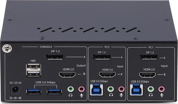 StarTech.com 2-Port Dual-Monitor DisplayPort en HDMI KVM Switch, 4K 60Hz - Commutateur écran-clavier-souris/audio/USB - 2 x KVM / audio / USB - 1 utilisateur local - de bureau - Conformité TAA