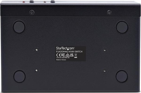 StarTech.com 2-Port Dual-Monitor DisplayPort en HDMI KVM Switch, 4K 60Hz - Commutateur écran-clavier-souris/audio/USB - 2 x KVM / audio / USB - 1 utilisateur local - de bureau - Conformité TAA