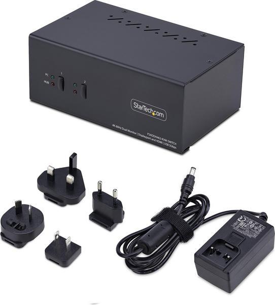 StarTech.com 2-Port Dual-Monitor DisplayPort en HDMI KVM Switch, 4K 60Hz - Commutateur écran-clavier-souris/audio/USB - 2 x KVM / audio / USB - 1 utilisateur local - de bureau - Conformité TAA