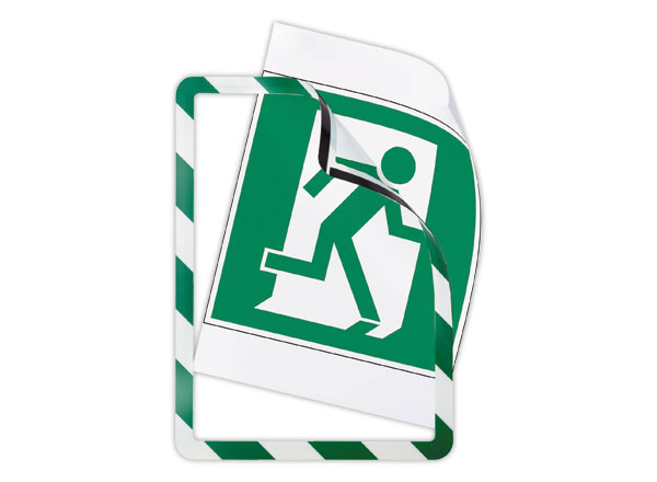 1 Lot de 2 Pochettes d'affichage adhésives Security A4 Vert/blanc DJOIS