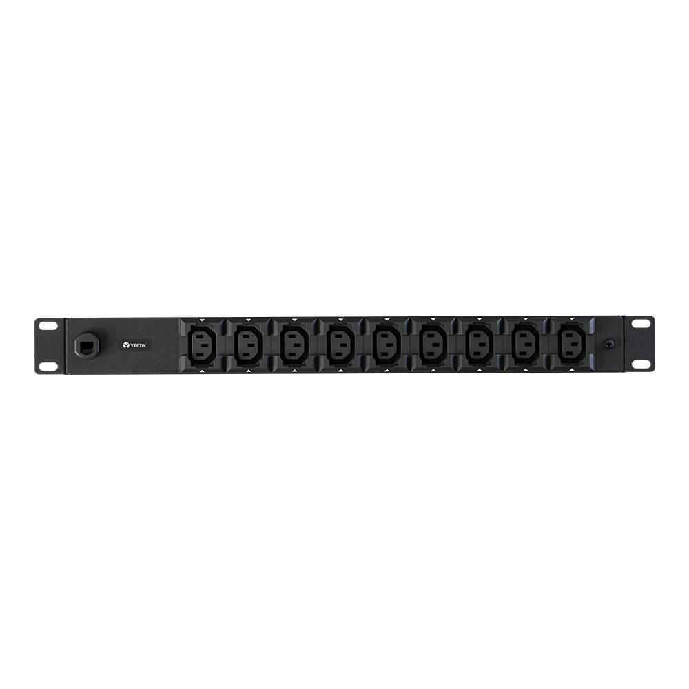 Vertiv PowerGo VC0AFD0A09N0DXX - Unité de distribution d'alimentation (rack-montable) - de base, standard - CA 230 V - 3.6 kW - entrée : CEE 7/4 - connecteurs de sortie : 9 (power IEC 60320 C13) - 1U - 19" - 3 m cordon - noir