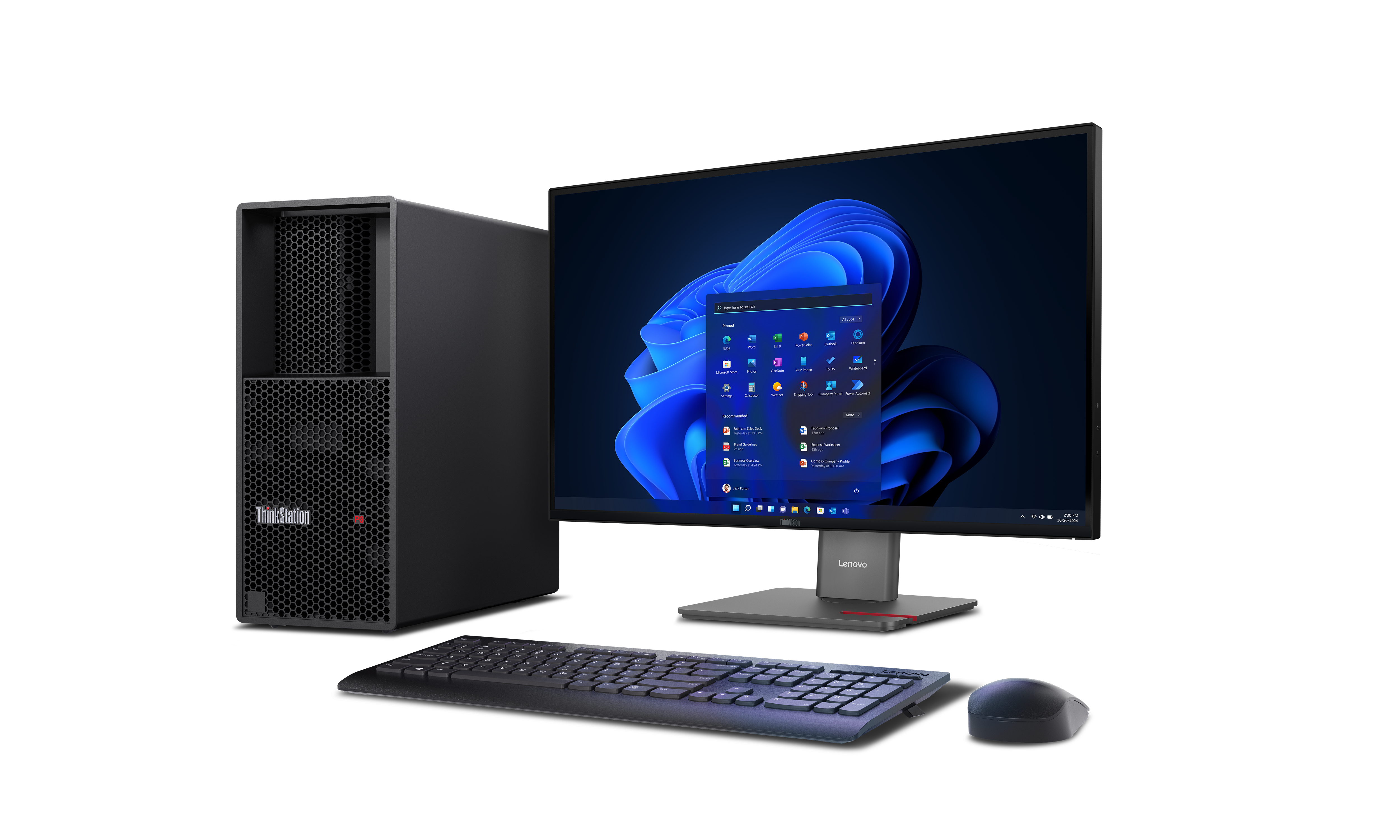 ThinkStation P3 Tower Gen 2, Intel® Core Ultra 7 265 vPro® (E-cores up to 4.60GHz, 30MB), W11P64 FR/CF/EN, 16.0GB, 1x512GB SSD M.2 2280 PCIe Gen4 Performance TLC Opal, Intel® Graphics, 500W, 1YR Premier NBD,3 Year On-site , USB, Calliope, Black-French, U
