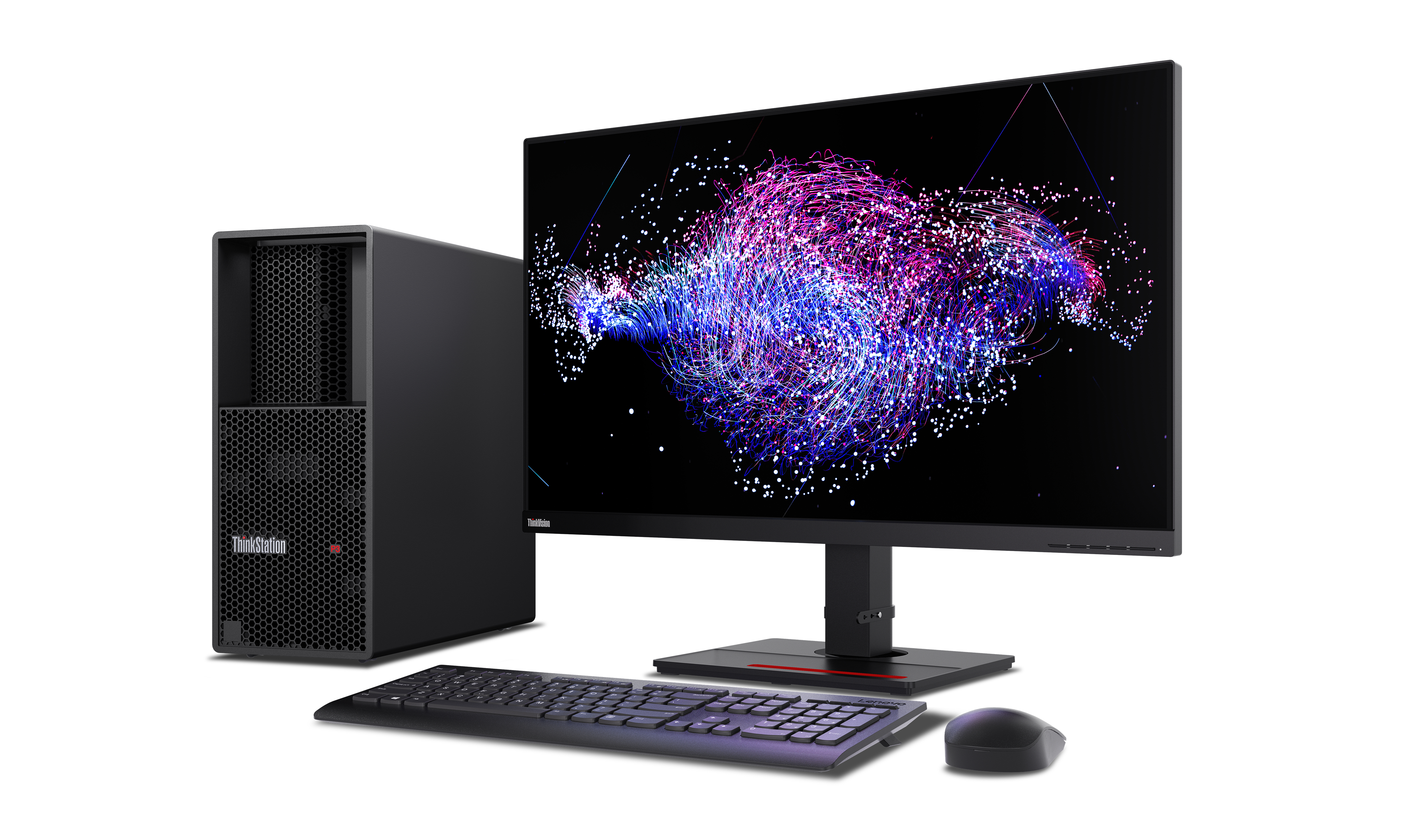 ThinkStation P3 Tower Gen 2, Intel® Core Ultra 7 265 vPro® (E-cores up to 4.60GHz, 30MB), W11P64 FR/CF/EN, 16.0GB, 1x512GB SSD M.2 2280 PCIe Gen4 Performance TLC Opal, Intel® Graphics, 500W, 1YR Premier NBD,3 Year On-site , USB, Calliope, Black-French, U