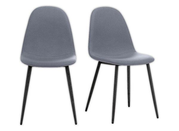 1 Lot de 2 Chaises MUST H87 x P54 x L45 cm pied noir assise grise