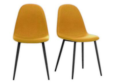 1 Lot de 2 Chaises MUST H87 x P54 x L45 cm pied noir assise safran
