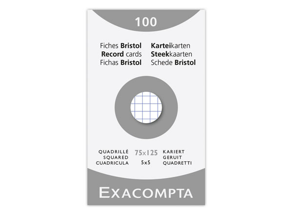 1 Étui 100 feuilles de bristol blanc 75/125 5X5