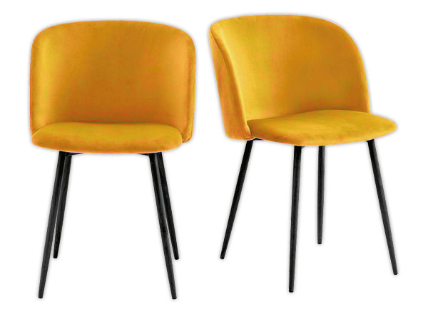 1 Lot de 2 Fauteuils Must Pieds noirs assise jaune