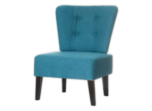 1 Fauteuil Brighton pieds noirs revêtement bleu