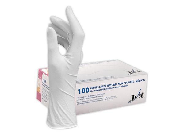 1 Boite de 100 Gants latex naturel non poudre Taille 8 / M
