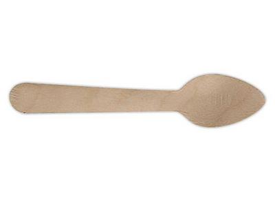 1 Lot de 100 Cuillères en pin de 11 cm