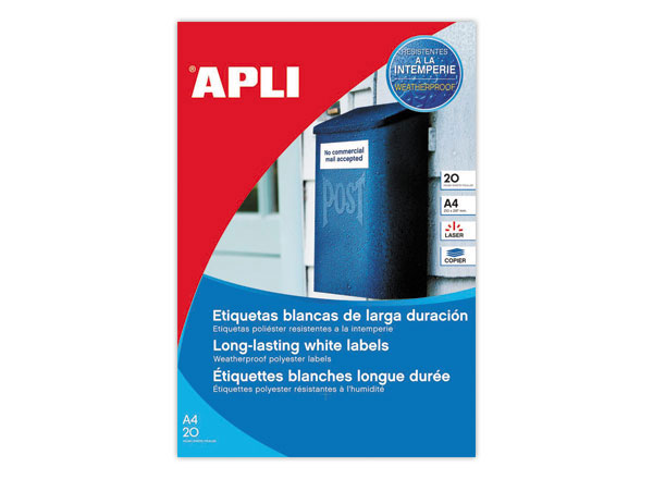 1 Boite de 20 Planches d'étiquettes inaltérables laser 99,1x38,1mm 280 étiq blanc