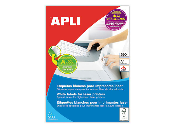 1 Boite de 250 Planches d'étiquettes laser L99,1xH38,1 mm soit 3500 étiq/boîte