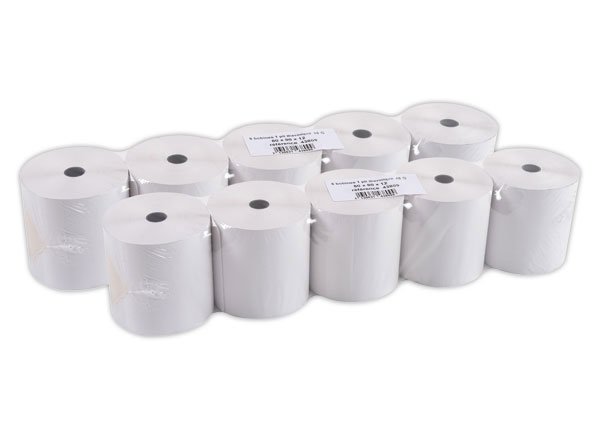 1 Lot de 10 Bobines de papier pour caisses et terminaux point de vente 80X80X12
