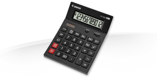 Canon AS-2200 - Calculatrice de bureau - 12 chiffres - panneau solaire, pile - gris foncé