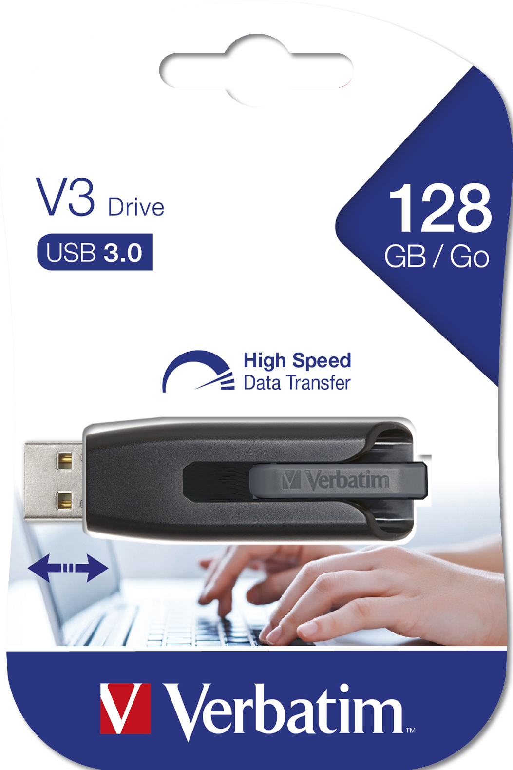Verbatim Store 'n' Go V3 - Clé USB - 128 Go - USB 3.2 Gen 1 - noir
