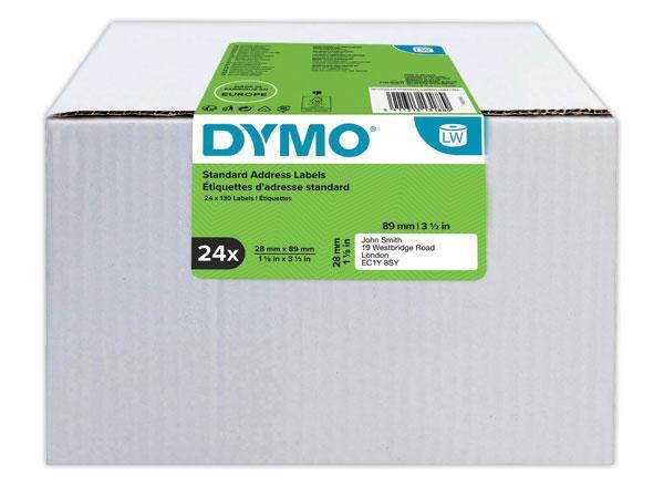 1 Boite de 24 Rouleaux de 130 étiquettes blanches 28x89mm pour DYMO Label Writer