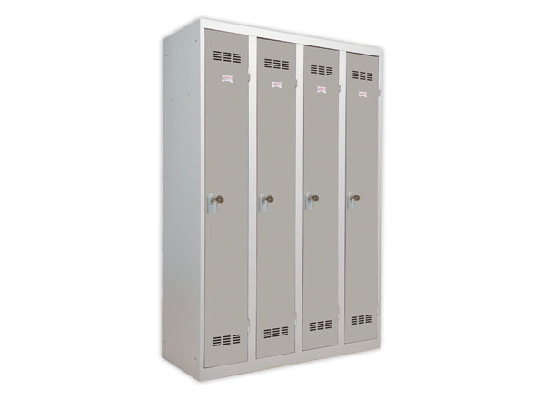 1 Vestiaire d'atelier 4 colonnes, H 180 xL 120 X P 50 cm gris/gris