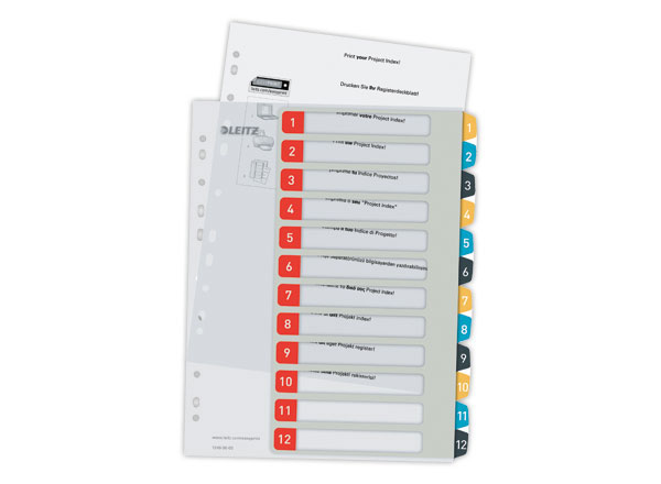 1 Jeu d'intercalaires imprimables LEITZ - A4 - 12 onglets