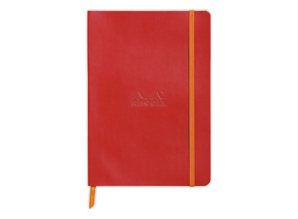 1 Carnet broché Rhodiarama A5 160 pages,ligné, couverture souple rouge