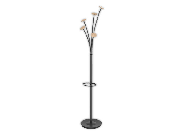 1 Portemanteau Festy ALBA corps noir, patere bois  H 1,75 m