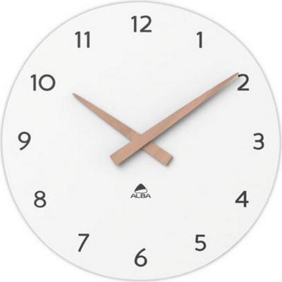 1 Horloge murale milena blanche 30 cm cadran bois