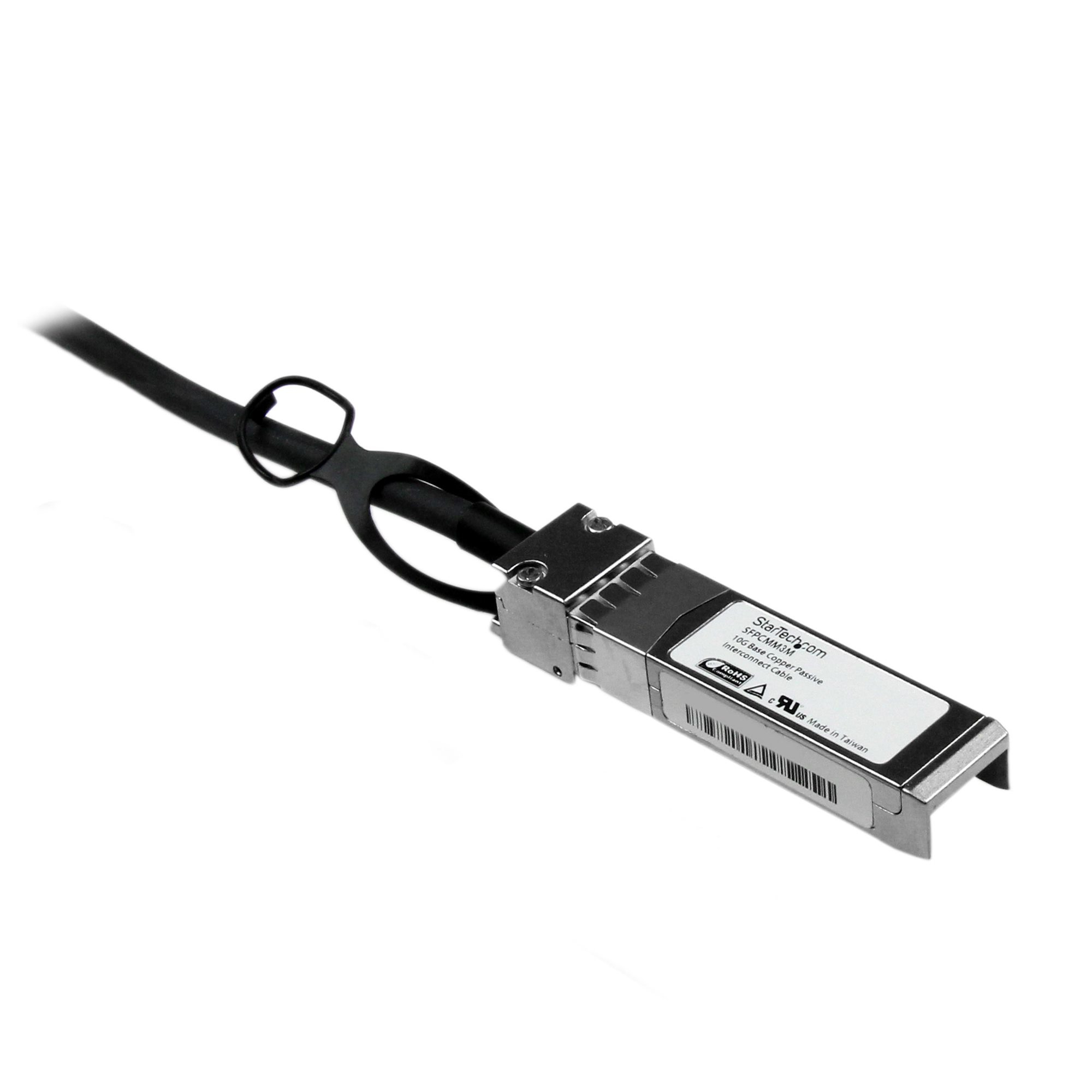 StarTech.com Câble réseau passif SFP+ 10 GbE à connexion directe twinax en cuivre de 3 m - Cordon SFP+ 10GBase-CU compatible Cisco - Câble à attache directe - SFP+ pour SFP+ - 3 m - twinaxial - pour P/N: ET10GSFP, PEX10000SFPI, PEX10GSFP, PEX10GSFP4I, PEX