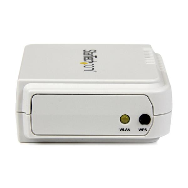 StarTech.com Serveur d'impression USB 2.0 sans fil N avec port Ethernet 10/100 Mb/s - 802.11 b/g/n  et 150 Mb/s - Blanc - Serveur d'impression - USB 2.0 - 10/100 Ethernet x 1 - blanc