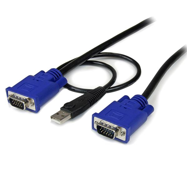 StarTech.com Câble pour Switch KVM VGA avec USB 2 en 1 - 3m - Câble vidéo / USB - USB, HD-15 (VGA) (M) pour HD-15 (VGA) (M) - 3.05 m - noir - pour P/N: CAB831HDU, RACKCONS1908, SV1631DUSBUK, SV565DUTPU, SV565UTPUL, SV831DUSBUK