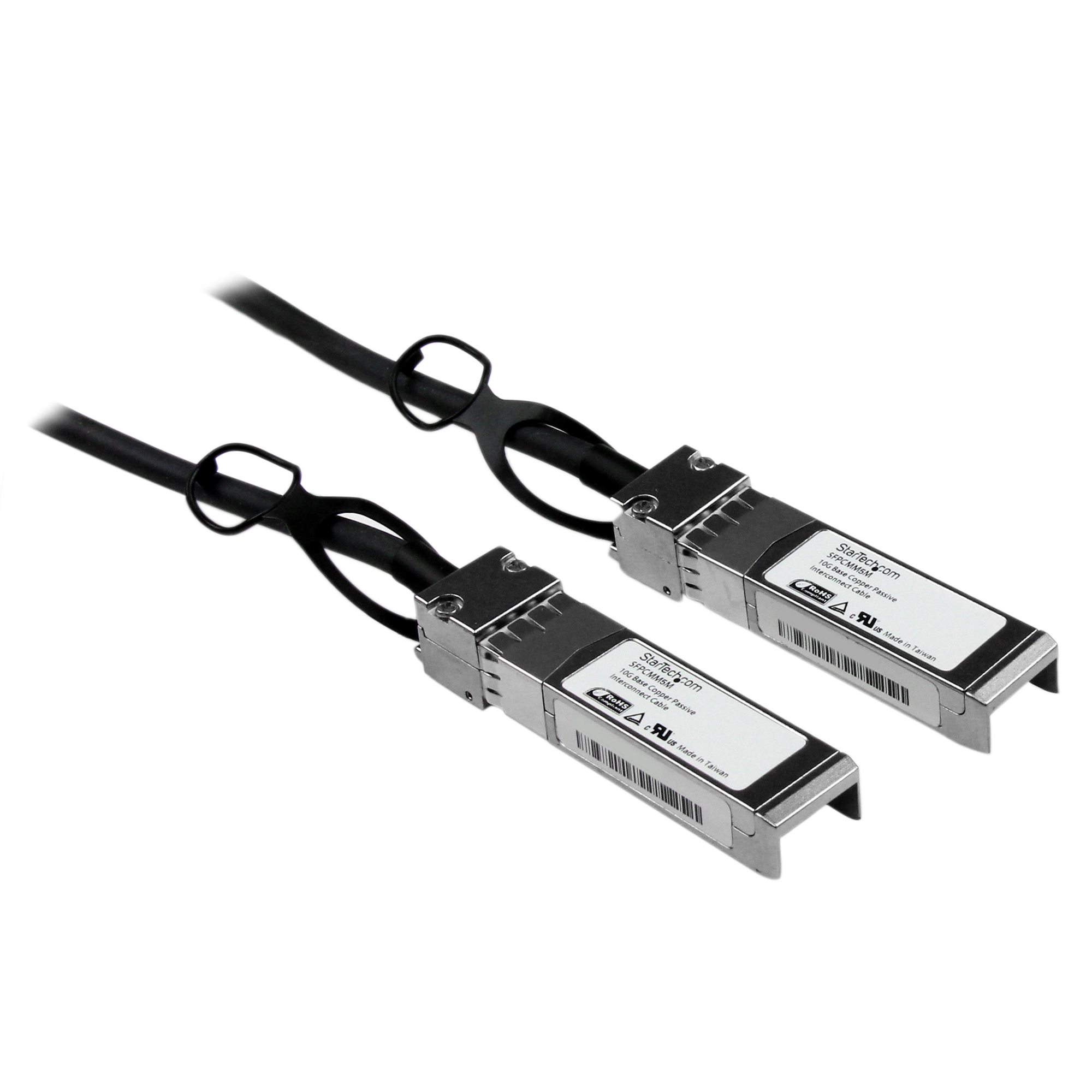 StarTech.com Câble SFP+ à connexion directe compatible Cisco SFP-H10GB-CU5M - DAC de 5 m (SFPCMM5M) - Câble à attache directe - SFP+ pour SFP+ - 5 m - twinaxial - pour P/N: PEX10000SFPI, PEX10GSFP4I, PEX20000SFPI