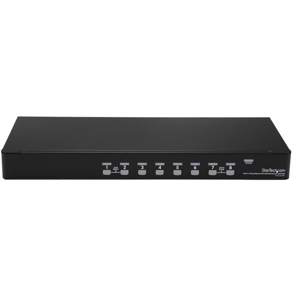 StarTech.com 8 Port 1U Rackmount USB KVM Switch Kit with OSD and Cables - Rack mount KVM - VGA KVM Switch - 8 Port KVM Switch (SV831DUSBUK) - Commutateur KVM - 8 x KVM port(s) - 1 utilisateur local - Montable sur rack - pour P/N: RK12OD2, RK3236BKF, RK423