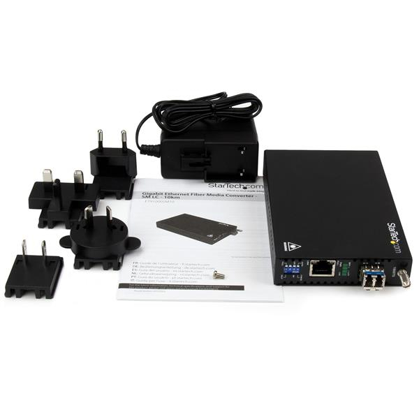 StarTech.com Convertisseur de média fibre optique GbE - Monomode LC - Convertisseur Ethernet cuivre vers fibre - 10 km (ET91000SM10) - Convertisseur de média à fibre optique - 1GbE - 100Base-LX, 1000Base-T - RJ-45 / mode unique LC - jusqu'à 10 km - 1310 n