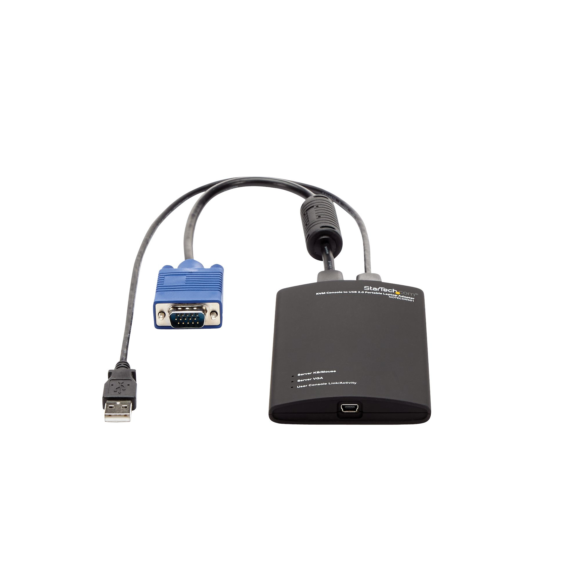 StarTech.com Adaptateur crash cart pour PC portable - Console KVM vers USB 2.0 - USB A (M) - PS/2 (M) - VGA (M) - KVM portable - Commutateur KVM - 1 x KVM port(s) - 1 utilisateur local - de bureau