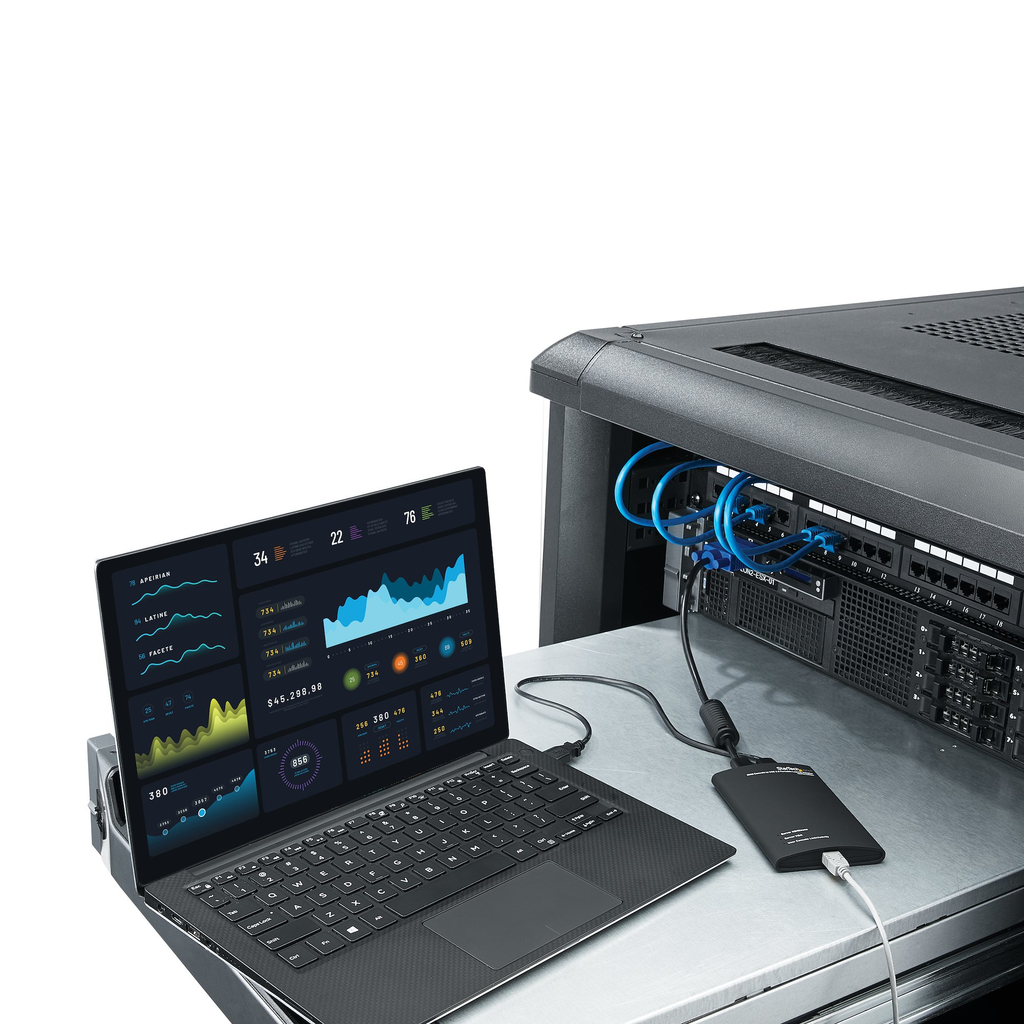 StarTech.com Adaptateur crash cart pour PC portable - Console KVM vers USB 2.0 - USB A (M) - PS/2 (M) - VGA (M) - KVM portable - Commutateur KVM - 1 x KVM port(s) - 1 utilisateur local - de bureau