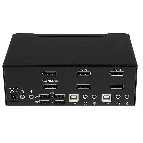 StarTech.com Commutateur KVM 2 ports DisplayPort, USB et audio - Switch KVM - 2560 x 1600 - Commutateur écran-clavier-souris/audio - 2 x KVM / audio - 1 utilisateur local - de bureau - pour P/N: IM12D1500P, SVA12M2NEUA, SVA12M5NA