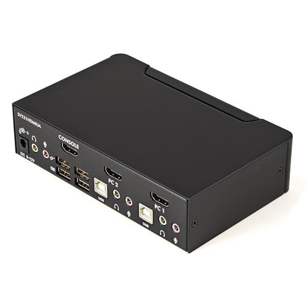 StarTech.com Commutateur KVM HDMI USB 2 ports avec audio et concentrateur USB 2.0 - Commutateur écran-clavier-souris/audio/USB - 2 x KVM / audio / USB - 1 utilisateur local - de bureau - pour P/N: IM12D1500P, SVA12M2NEUA, SVA12M5NA