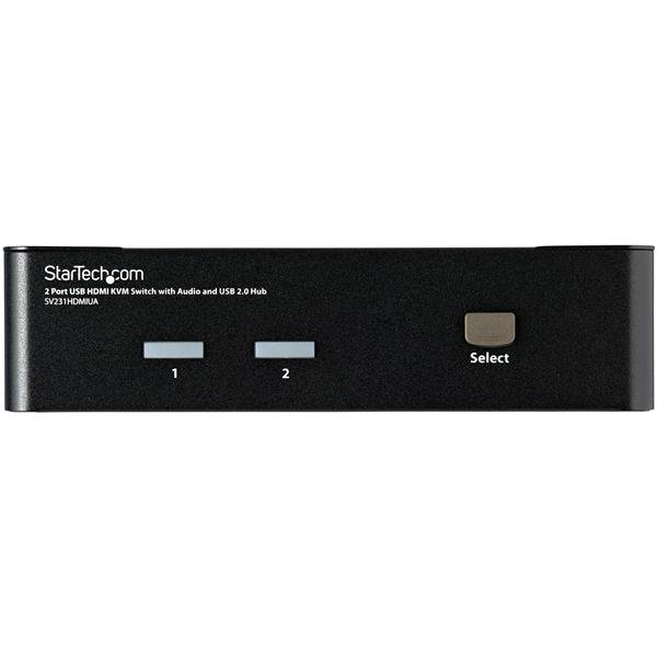 StarTech.com Commutateur KVM HDMI USB 2 ports avec audio et concentrateur USB 2.0 - Commutateur écran-clavier-souris/audio/USB - 2 x KVM / audio / USB - 1 utilisateur local - de bureau - pour P/N: IM12D1500P, SVA12M2NEUA, SVA12M5NA