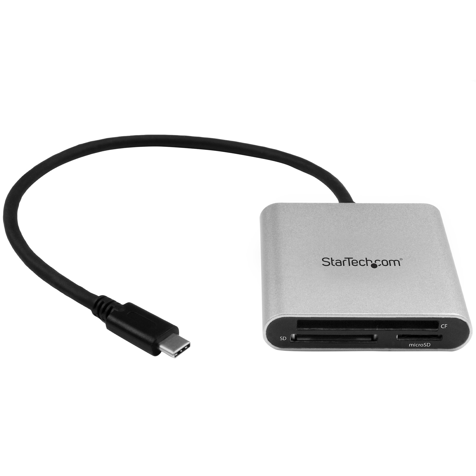 StarTech.com Lecteur et enregistreur multicartes USB 3.0 avec USB-C pour cartes mémoire SD, microSD et CompactFlash - Câble USB-C intégré - Lecteur de carte (CF I, CF II, MMC, SD, microSD, SDHC, microSDHC, SDXC, microSDXC) - USB 3.0