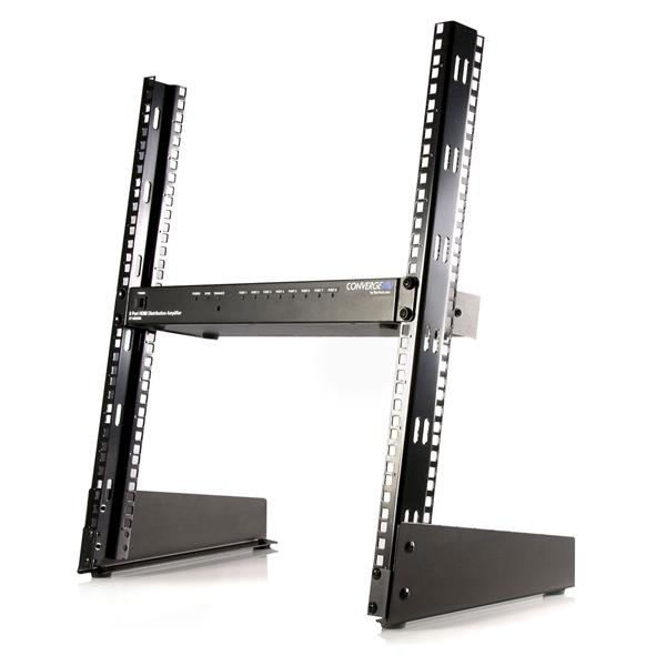 StarTech.com Rack serveur 19" 12U pour bureau à 2 montants et cadre ouvert - Rack cadre ouvert - noir - 12U - 19" - pour P/N: CABCAGENUTS6, CABSCREWM52, CABSCREWSM6, CABSCRWM520, CABSCRWM620, CABSCRWS1224